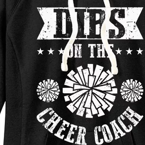 Funny Football Dibs On The Cheer Coach Pom Poms Women's Fleece Hoodie