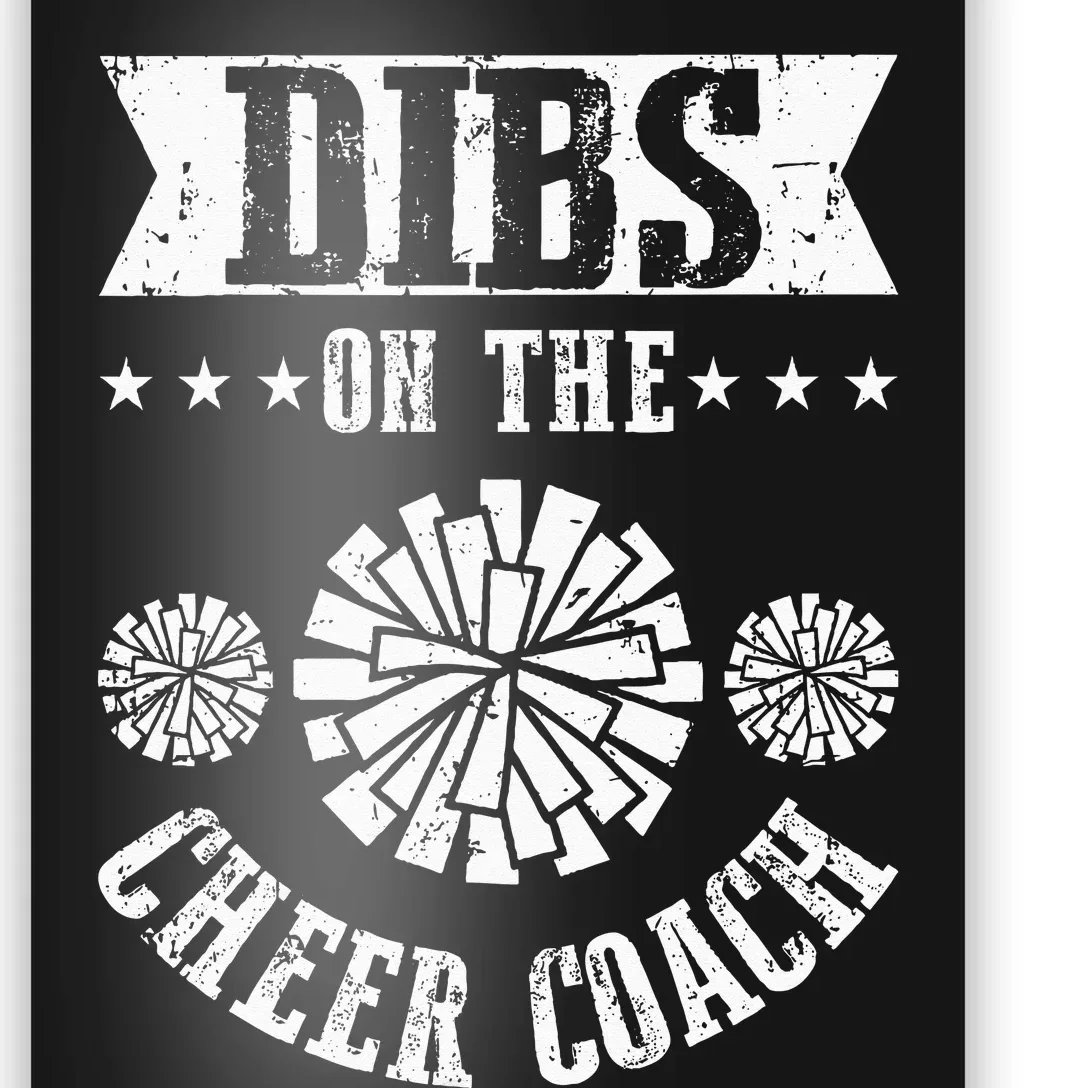 Funny Football Dibs On The Cheer Coach Pom Poms Poster