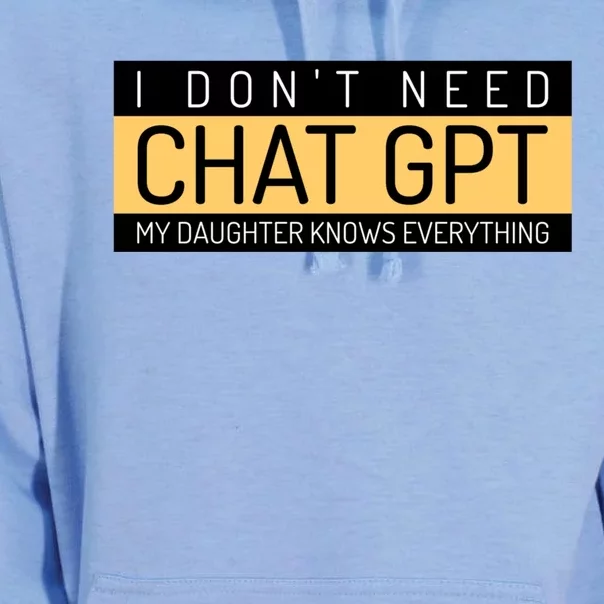 Funny Fathers Day Nerd Gift From Daughter To Dad Chat GPT Unisex Surf Hoodie