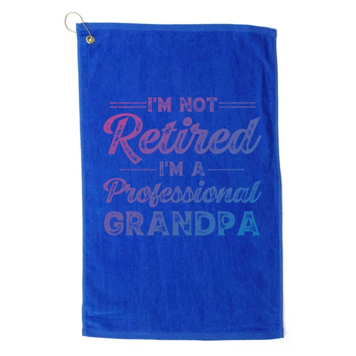 Funny Fathers Day Retired Grandpa Great Gift Platinum Collection Golf Towel