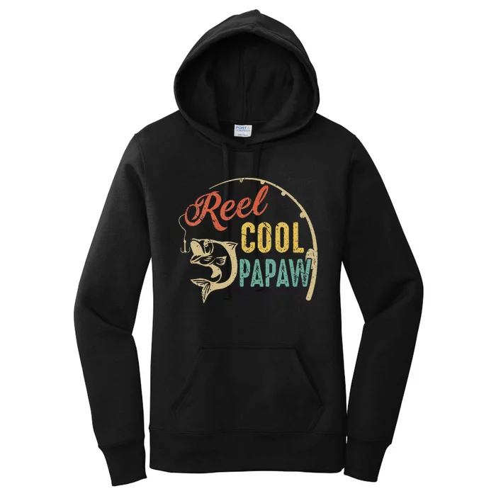 Funny Fathers Day Vintage Fishing Reel Cool Papaw Women's Pullover Hoodie