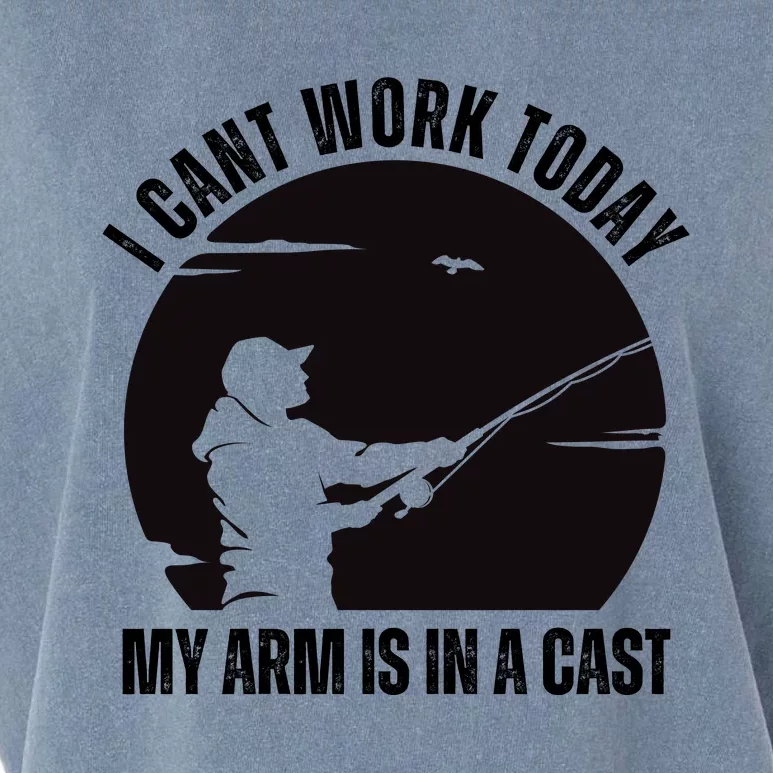 Fishing Fathers Day I Cant Work Today My Arm Is In A Cast Garment-Dyed Women's Muscle Tee