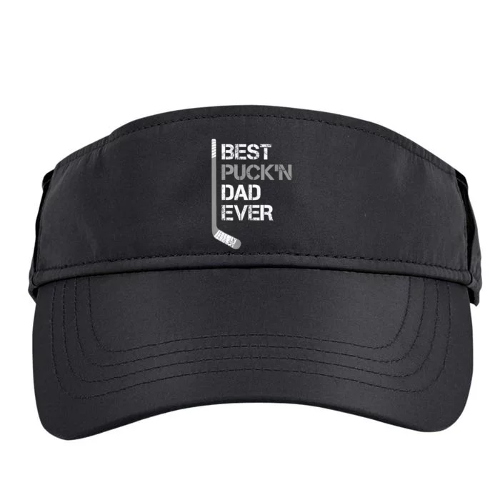 Funny Fathers Day Hockey Dad Best Puckn Dad Ever Adult Drive Performance Visor