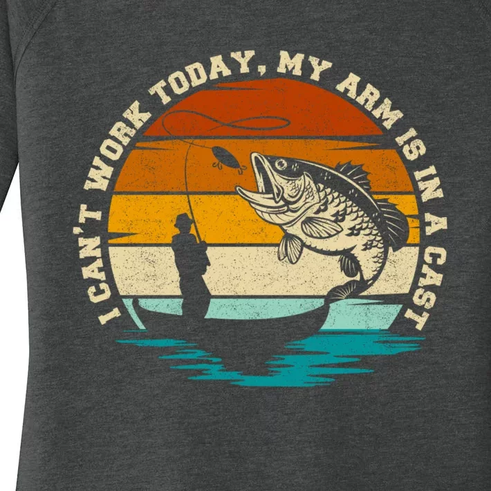 Fishing Father's Day I Can't Work Today My Arm Is In A Cast Women's Perfect Tri Tunic Long Sleeve Shirt