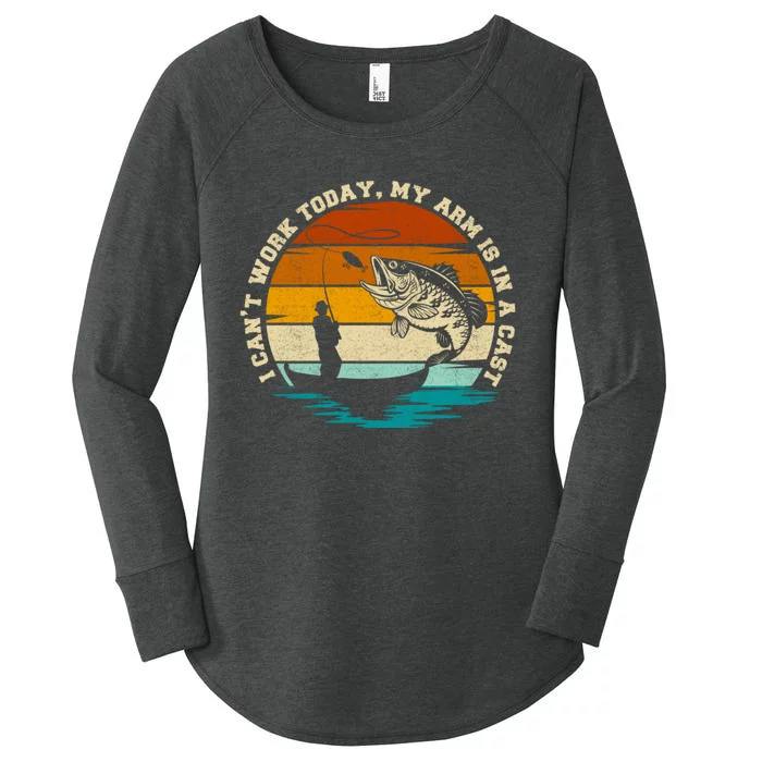 Fishing Father's Day I Can't Work Today My Arm Is In A Cast Women's Perfect Tri Tunic Long Sleeve Shirt