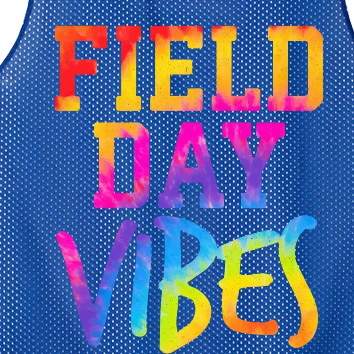 Funny Field Day Vibes Teacher Appreciation Tie Dye Gift Mesh Reversible Basketball Jersey Tank