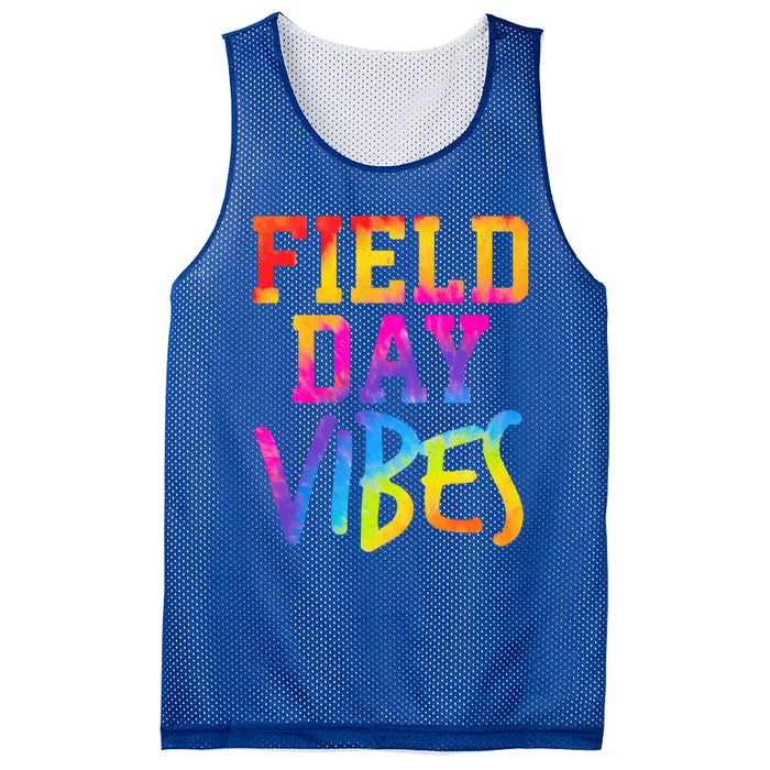 Funny Field Day Vibes Teacher Appreciation Tie Dye Gift Mesh Reversible Basketball Jersey Tank