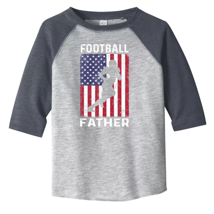 Football Father Dad Usa Flag 4th Of July Meaningful Gift Toddler Fine Jersey T-Shirt