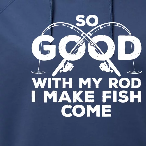 Funny Fishing Design For Fisherman Fish Fishing Performance Fleece Hoodie