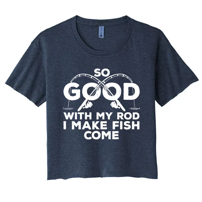 Funny Fishing Design For Fisherman Fish Fishing Women's Crop Top Tee