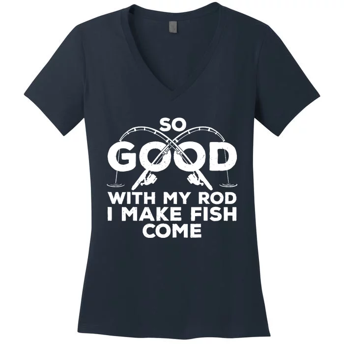 Funny Fishing Design For Fisherman Fish Fishing Women's V-Neck T-Shirt