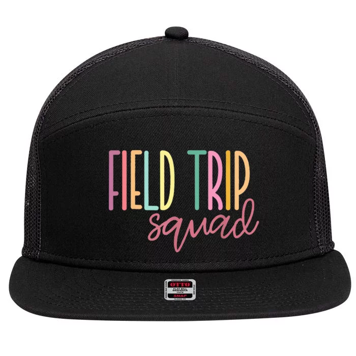 Field Fun Day Squad School Trip Vibes  Teachers 7 Panel Mesh Trucker Snapback Hat