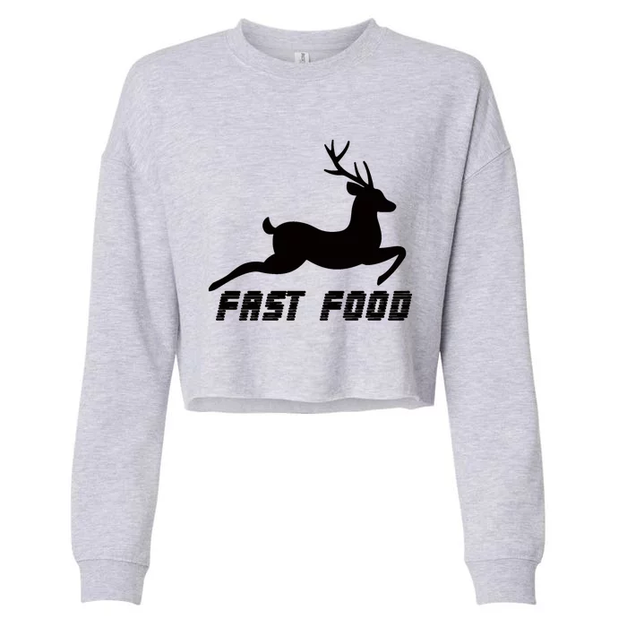 Fast Food Deer Cropped Pullover Crew