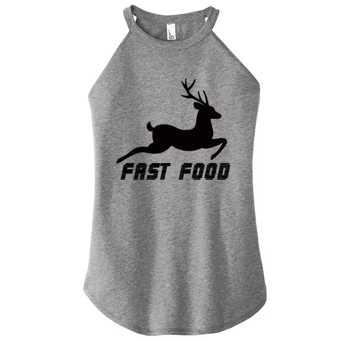 Fast Food Deer Women’s Perfect Tri Rocker Tank