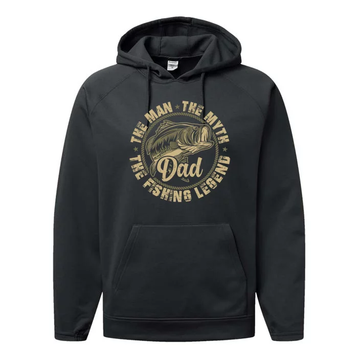 Fishing For Dad Father Day Fishing Gift For Fisherman Performance Fleece Hoodie