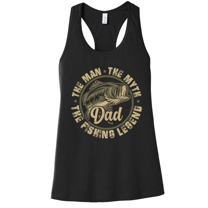 Fishing For Dad Father Day Fishing Gift For Fisherman Women's Racerback Tank