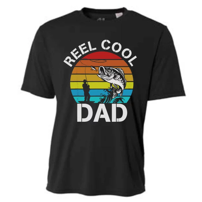 Funny Fishing Dad Funny Reel Cool Fish Fisherman Cooling Performance Crew T-Shirt