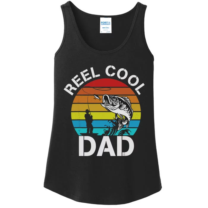 Funny Fishing Dad Funny Reel Cool Fish Fisherman Ladies Essential Tank