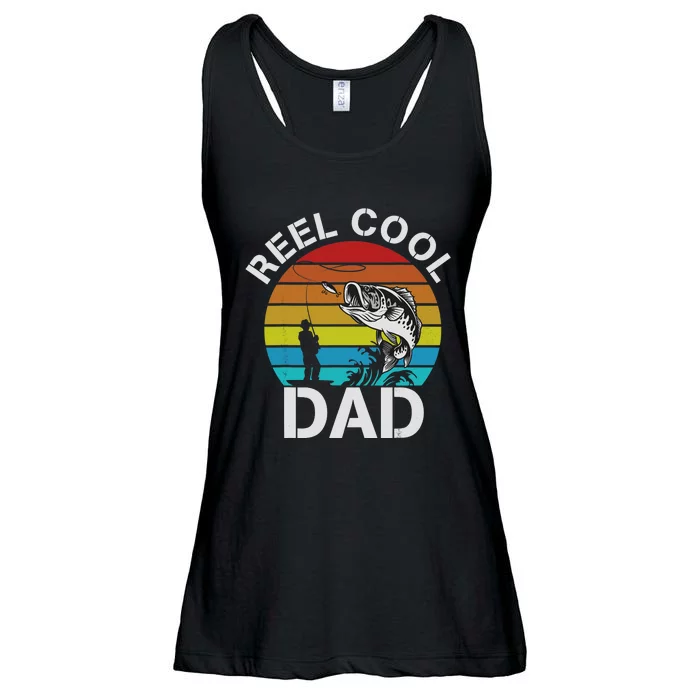 Funny Fishing Dad Funny Reel Cool Fish Fisherman Ladies Essential Flowy Tank