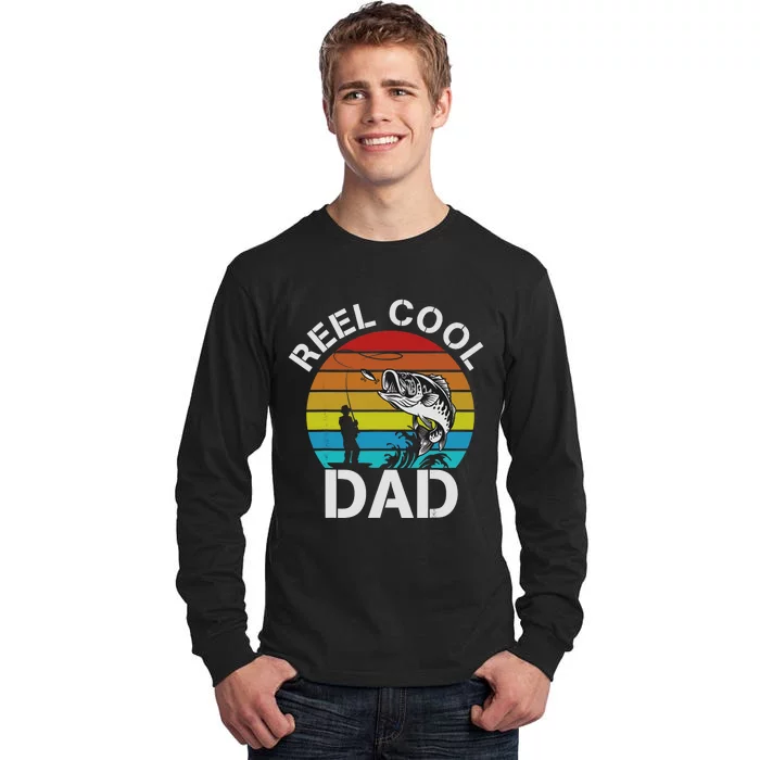 Funny Fishing Dad Funny Reel Cool Fish Fisherman Tall Long Sleeve T-Shirt