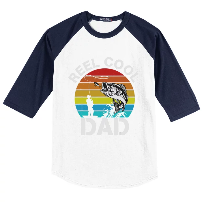 Funny Fishing Dad Funny Reel Cool Fish Fisherman Baseball Sleeve Shirt