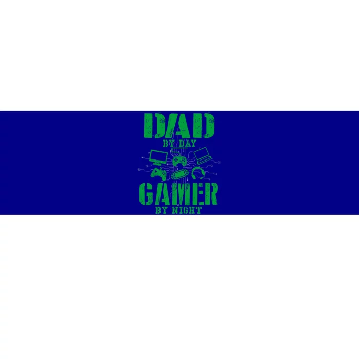 Funny Fathers Day Dad By Day Gamer By Night Video Game Gift Bumper Sticker