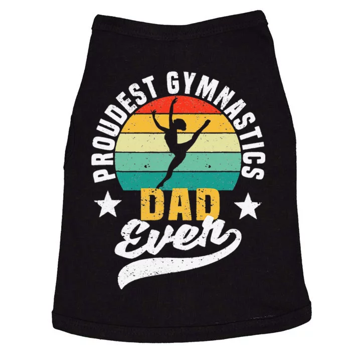 Funny Father's Day Gymnast Proudest Gymnastics Dad Ever Doggie Tank