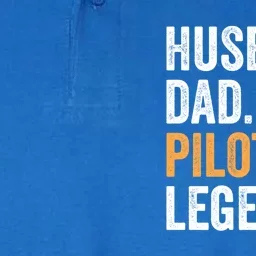 Funny Father Day Gift Husband Dad Pilot Legend Retro Cool Gift Softstyle Adult Sport Polo