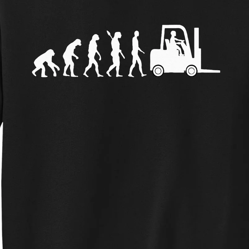 Funny Forklift Driver Evolution Warehouse Worker Tall Sweatshirt