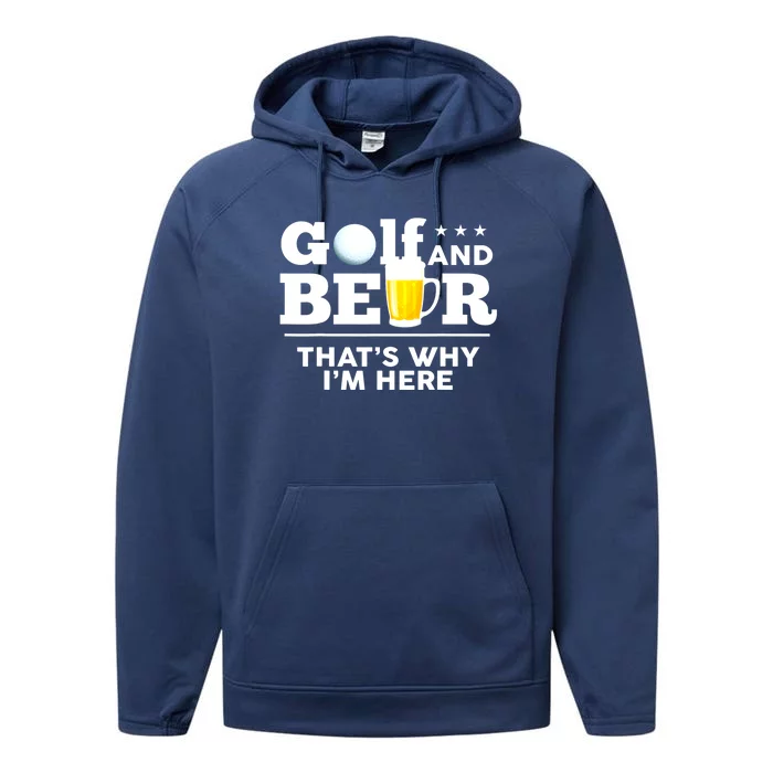 Funny Fathers Day Golf And Beer Joke Dad Drinking Birthday Gift Performance Fleece Hoodie