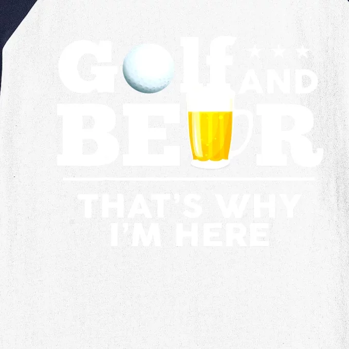 Funny Fathers Day Golf And Beer Joke Dad Drinking Birthday Gift Baseball Sleeve Shirt