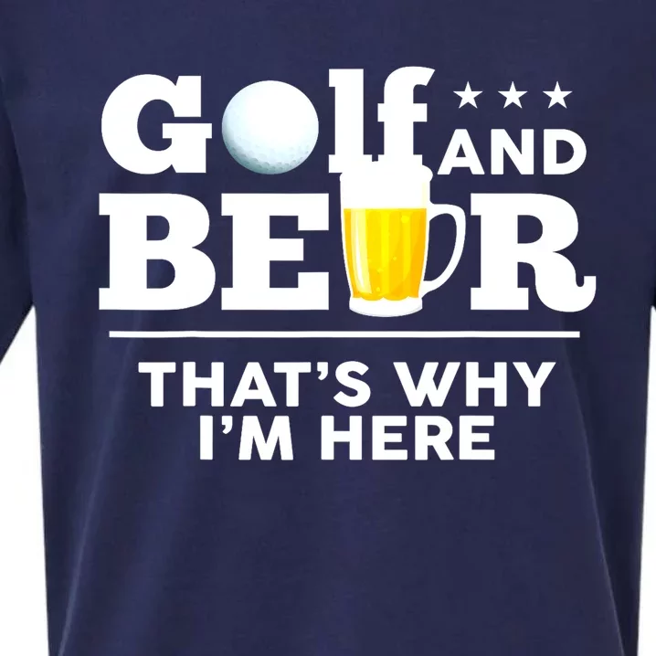 Funny Fathers Day Golf And Beer Joke Dad Drinking Birthday Gift Sueded Cloud Jersey T-Shirt