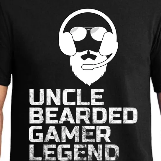 Funny Fathers Day Gaming Gift For Uncle Bearded Uncle Gamer Gift Pajama Set