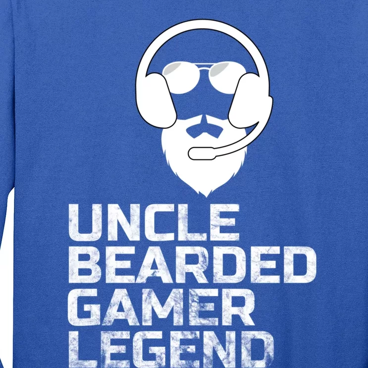 Funny Fathers Day Gaming Gift For Uncle Bearded Uncle Gamer Gift Long Sleeve Shirt