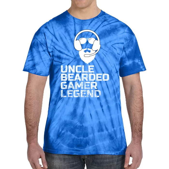 Funny Fathers Day Gaming Gift For Uncle Bearded Uncle Gamer Gift Tie-Dye T-Shirt