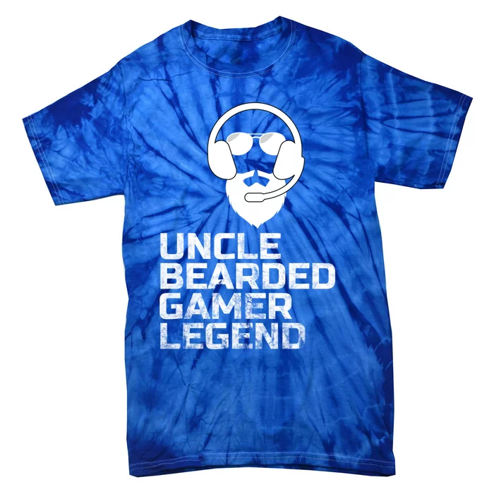 Funny Fathers Day Gaming Gift For Uncle Bearded Uncle Gamer Gift Tie-Dye T-Shirt