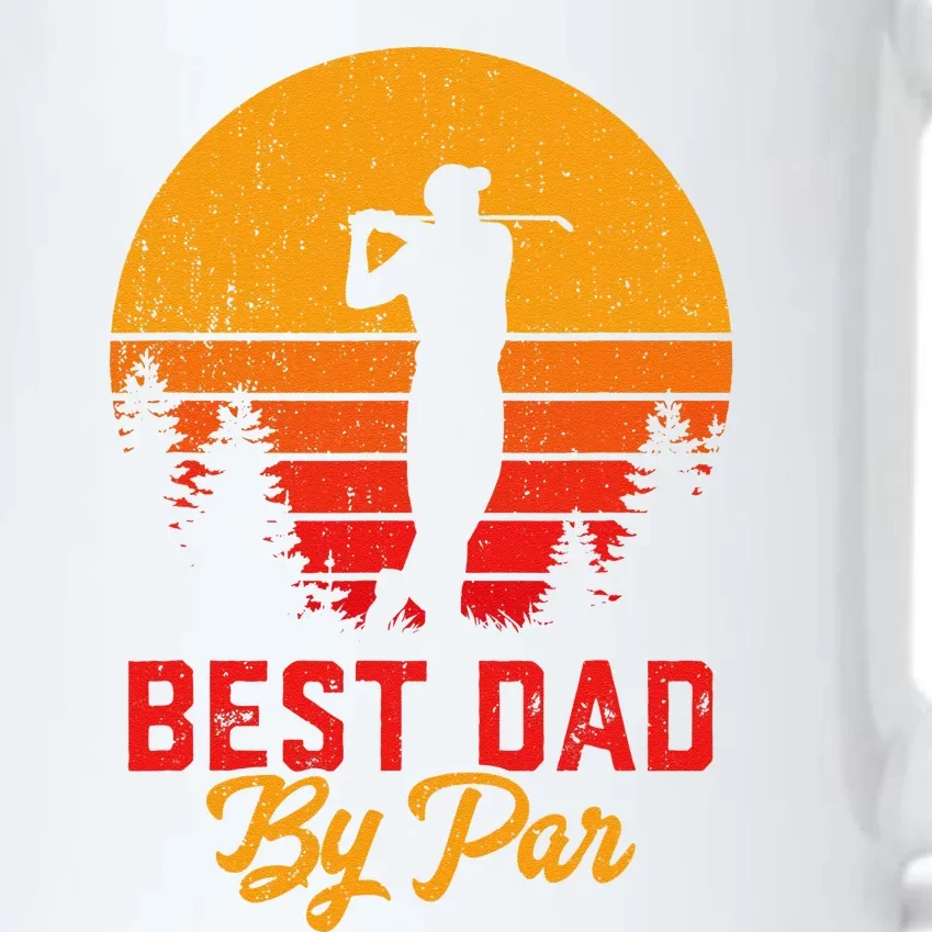 Funny Fathers Day Best Dad By Par Golf Lover Gift Black Color Changing Mug