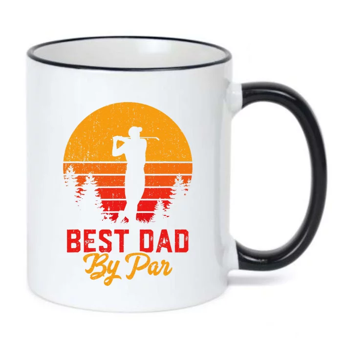 Funny Fathers Day Best Dad By Par Golf Lover Gift Black Color Changing Mug