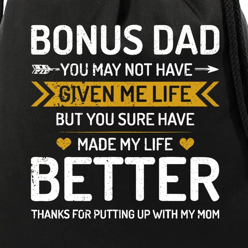 Funny FatherS Day Bonus Dad Gifts From Daughter Son Wife Drawstring Bag