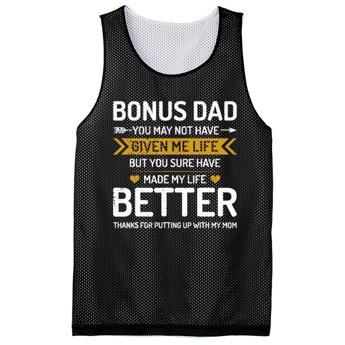 Funny FatherS Day Bonus Dad Gifts From Daughter Son Wife Mesh Reversible Basketball Jersey Tank