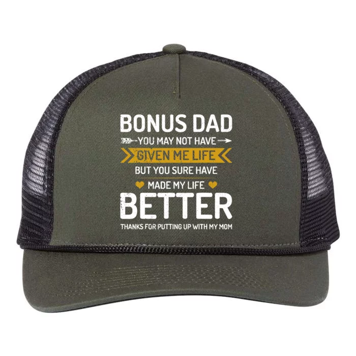 Funny FatherS Day Bonus Dad Gifts From Daughter Son Wife Retro Rope Trucker Hat Cap