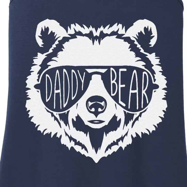 Funny Fathers Day Daddy Bear Face With Sunglasses Ladies Essential Tank