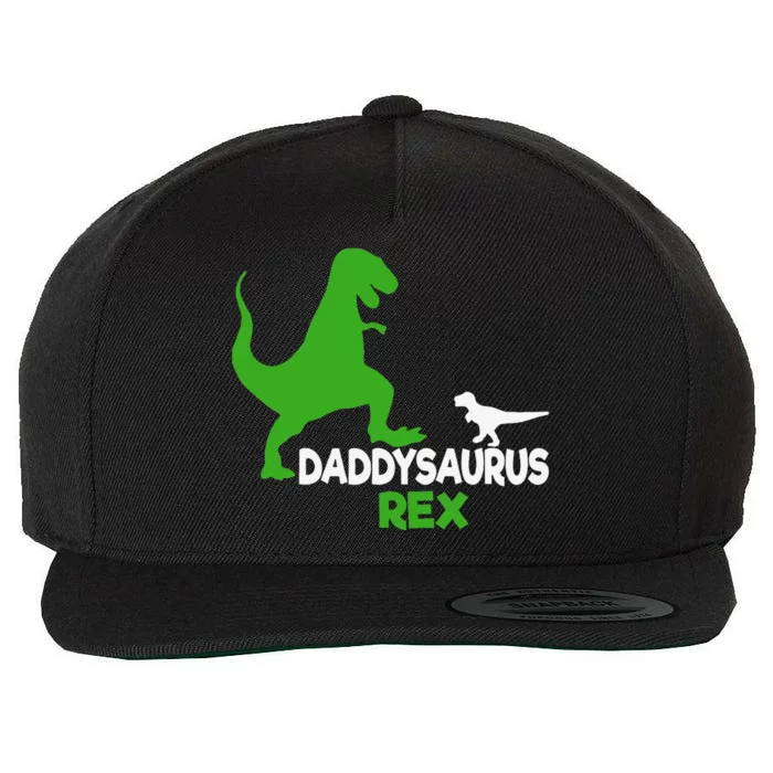 Funny Fathers Day Gift Idea Daddysaurus Rex Wool Snapback Cap