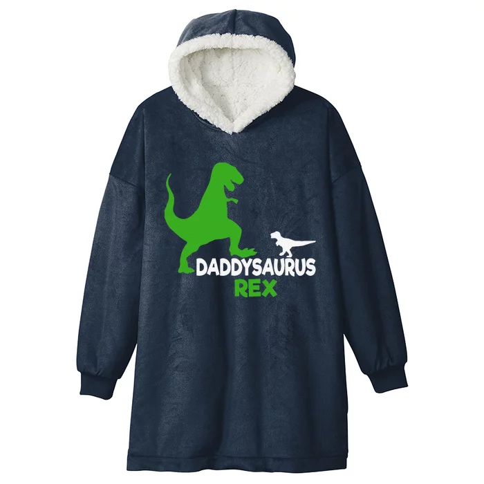 Funny Fathers Day Gift Idea Daddysaurus Rex Hooded Wearable Blanket