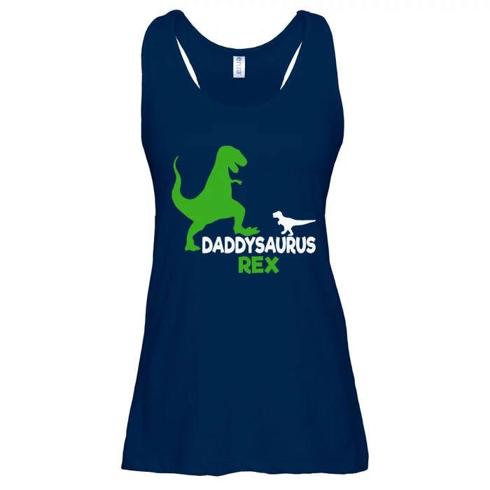 Funny Fathers Day Gift Idea Daddysaurus Rex Ladies Essential Flowy Tank