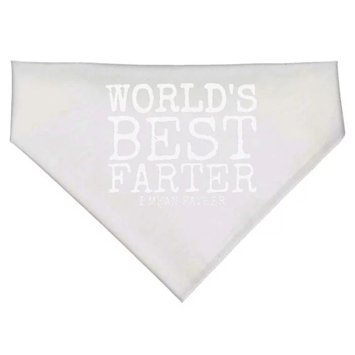 Funny Fathers Day Gifts Worlds Best Farter I Mean USA-Made Doggie Bandana