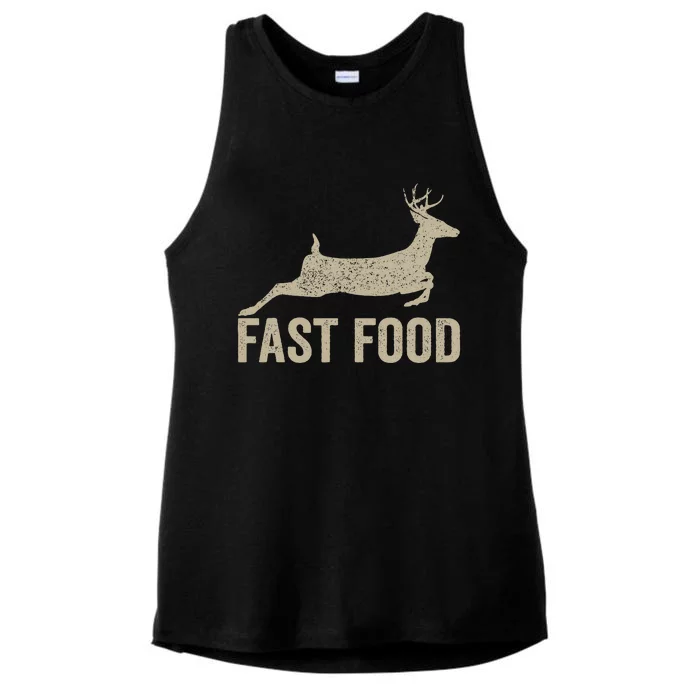 Fast Food Deer Hunter Funny Hunting Ladies Tri-Blend Wicking Tank