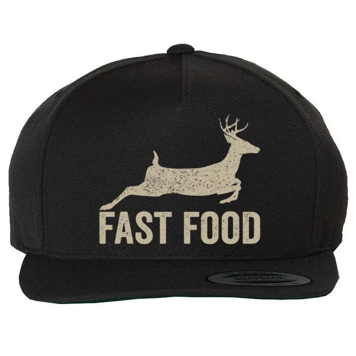 Fast Food Deer Hunter Funny Hunting Wool Snapback Cap