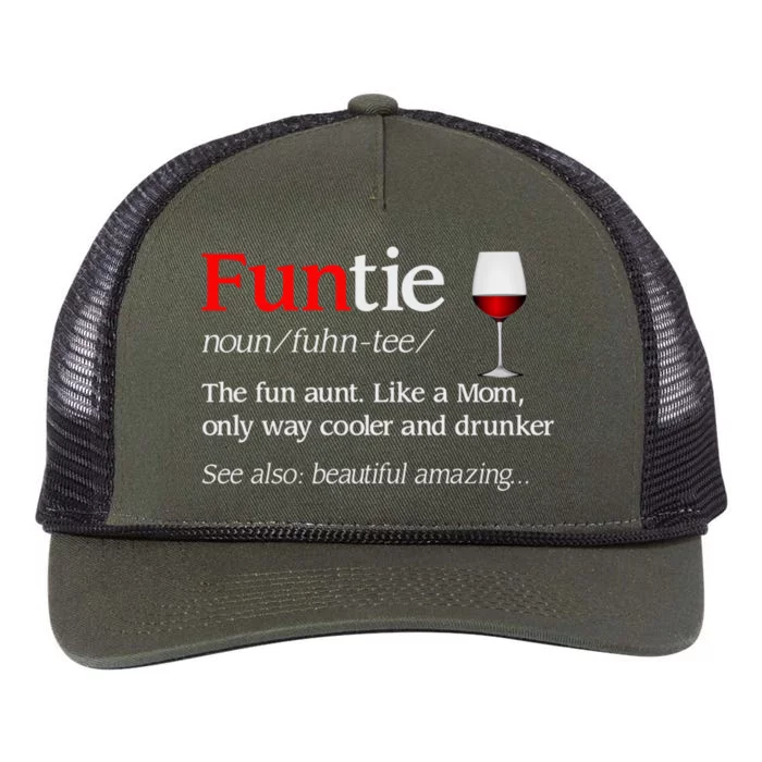 Funny Funtie Definition The Fun Aunt Like A Mom Meaningful Gift Retro Rope Trucker Hat Cap