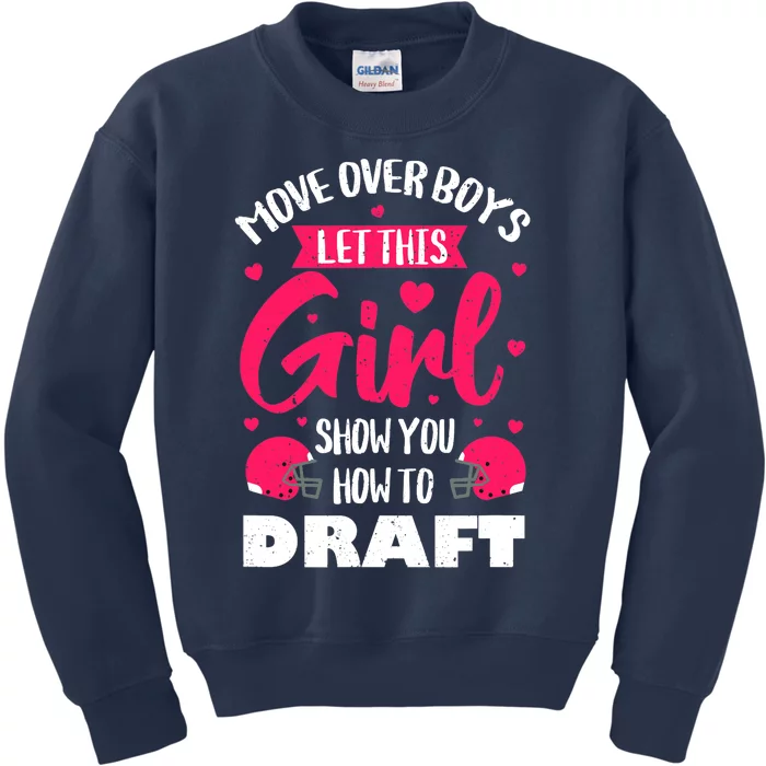 Fantasy Football Draft Party Kit Real Wo Cute Retro Sport Kids Sweatshirt